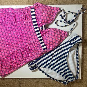 Arizona Jean Company Pink Sail Boat Print Tankini in Size S
